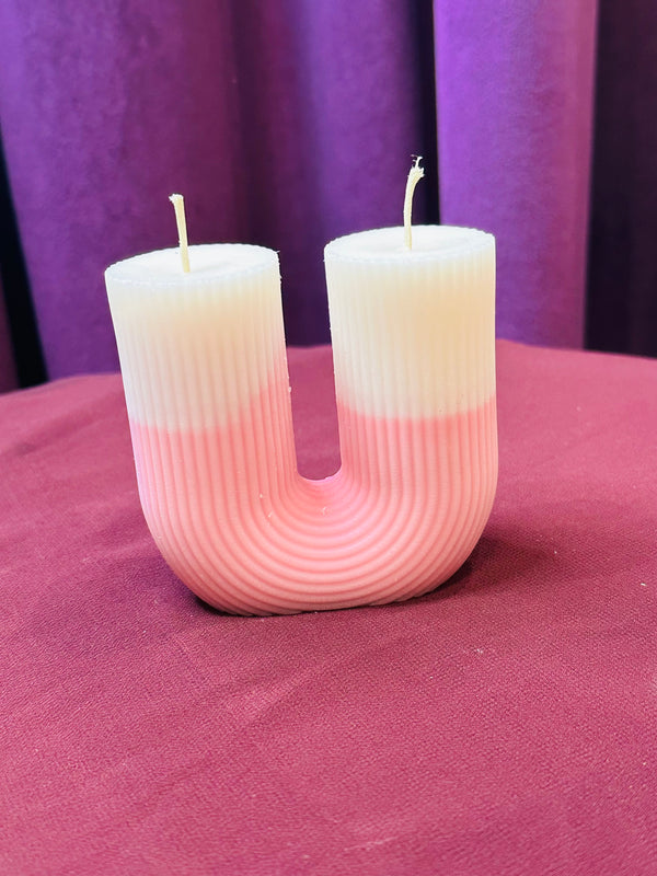 U Shaped Scented Candle with 2 Toned Color